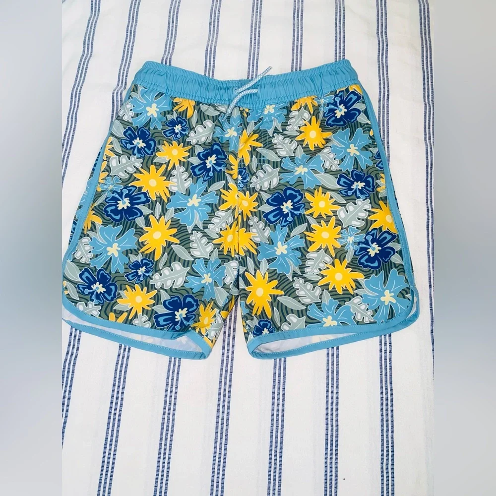 Wonder Nation Boys Tropical Swim Shorts size Medium (8) With Pockets